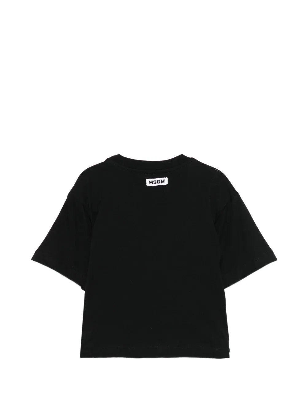 Футболка с логотипом, украшенным бисером Msgm Kids, черный — фото 2