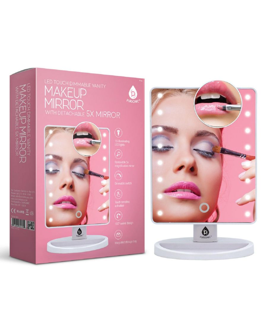 

Зеркало для макияжа со светодиодной подсветкой PURSONIC, белый