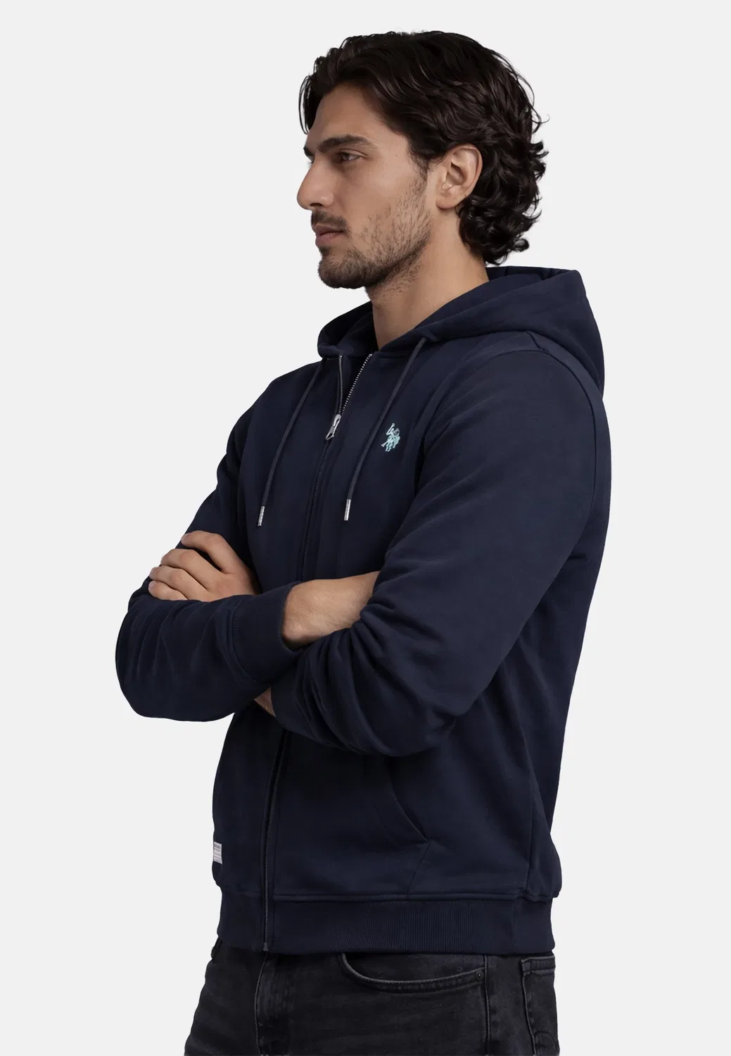 Спортивная куртка из хлопка U.S. Polo Assn., navy — фото 2
