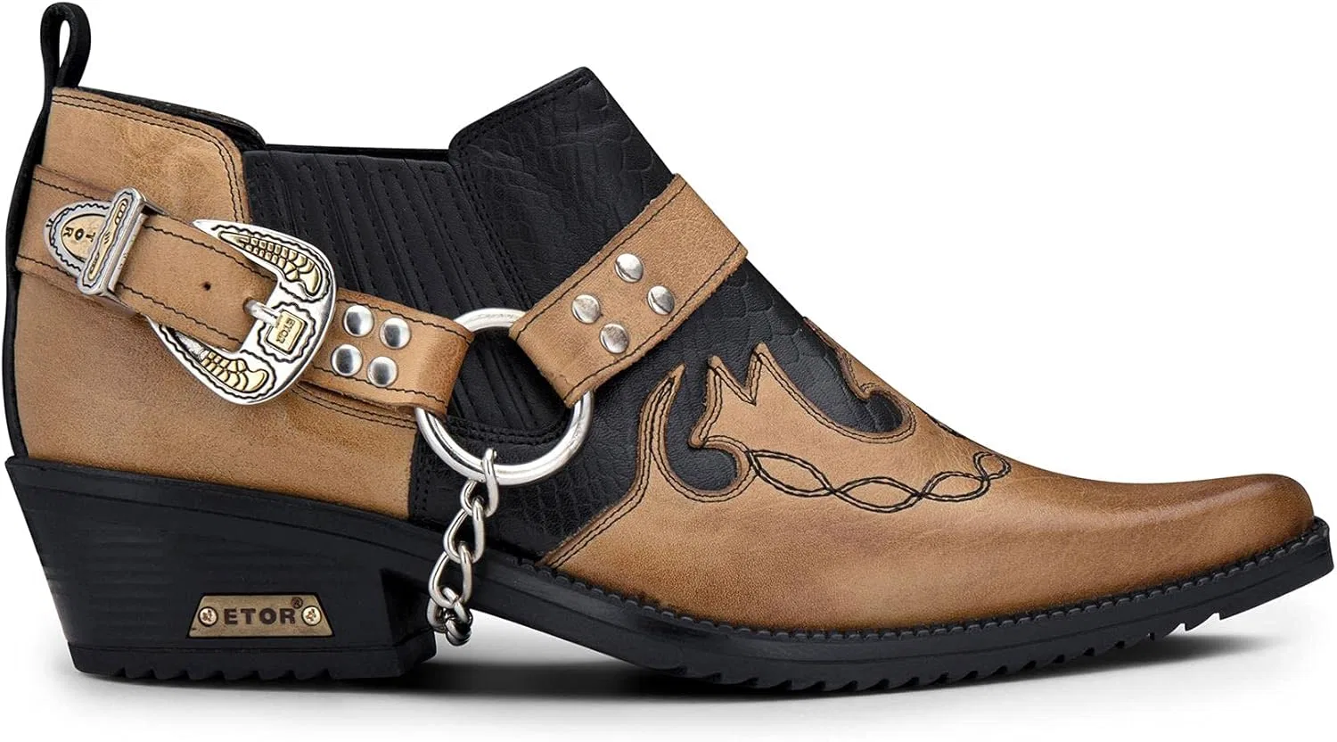 Ботинки TruClothing.com Men's Shoes 100% Genuine Leather Brown Wood Brown Snake Leather Western Design