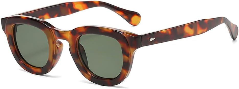 

LVTFCO Модные женские ретро-солнцезащитные очки в разноцветной оправе, овальной формы, толстой оправе, с выразительным дизайном, простые солнцезащитные очки, Hawksbill Green