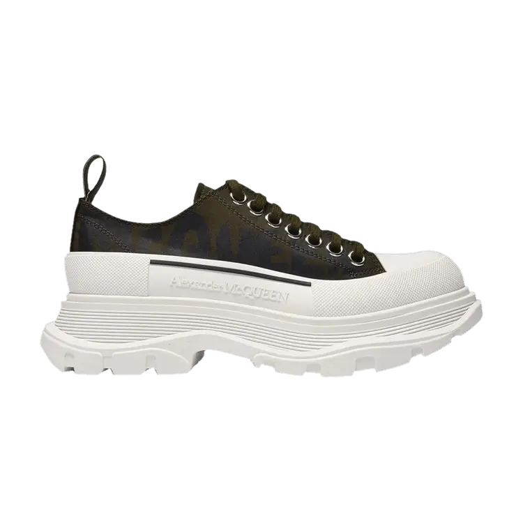 Кроссовки Alexander McQueen Alexander McQueen Wmns Tread Slick Lace Up 'McQueen Graffiti Logo - Black White', черный