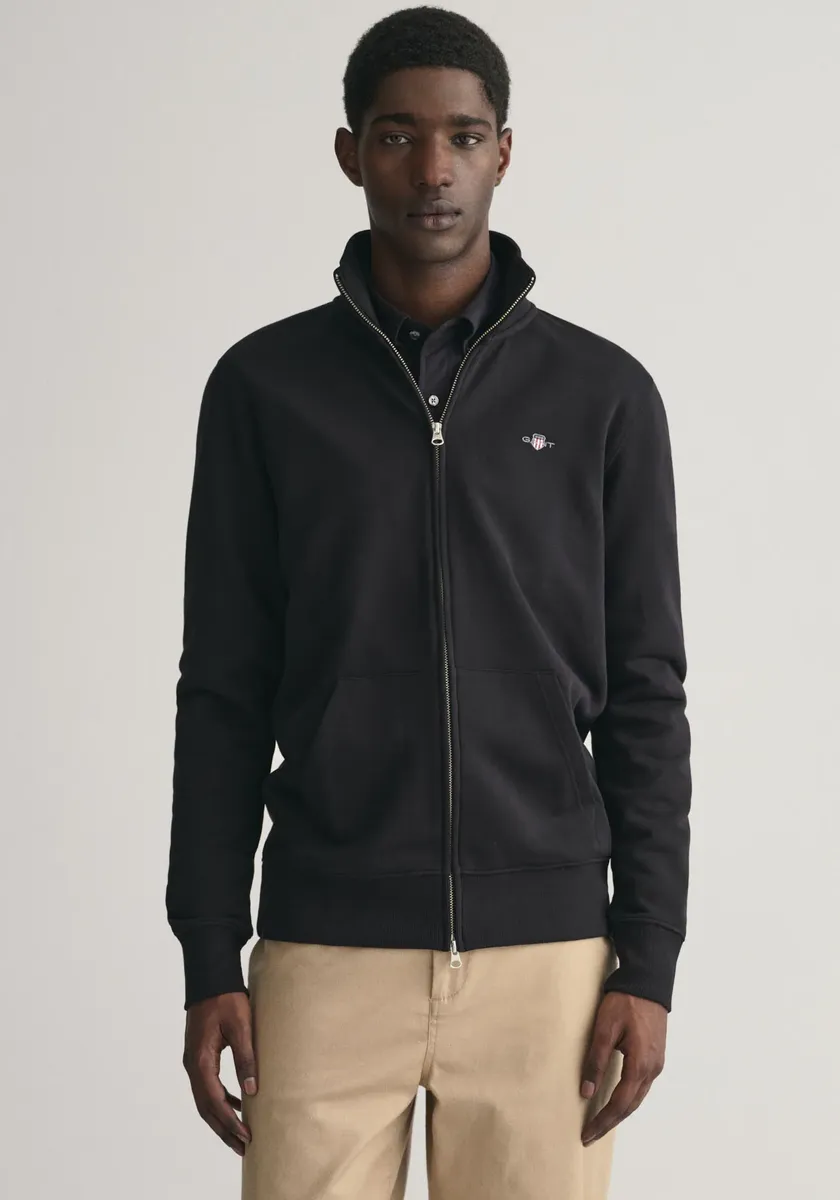 

Толстовка Gant "REG SHIELD FULL ZIP SWEAT" с вышитым логотипом на груди, черный