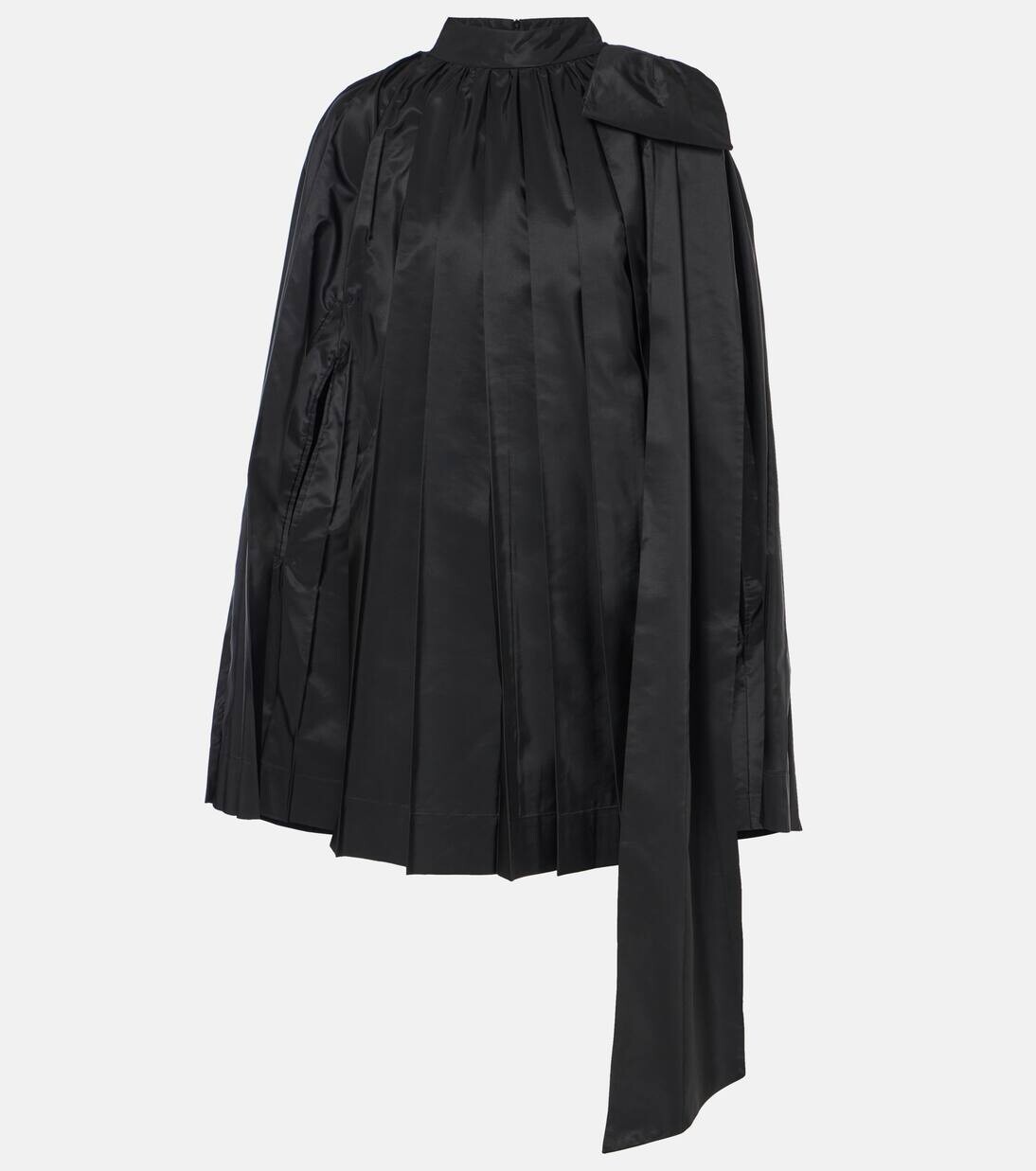 

Мини-платье из плиссированной тафты с накидкой Simone Rocha, черный