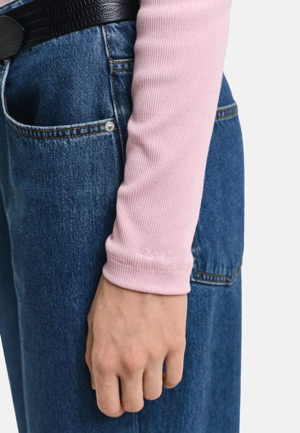 

Топ с длинными рукавами SLIM TURTLENECK GANT, розовый
