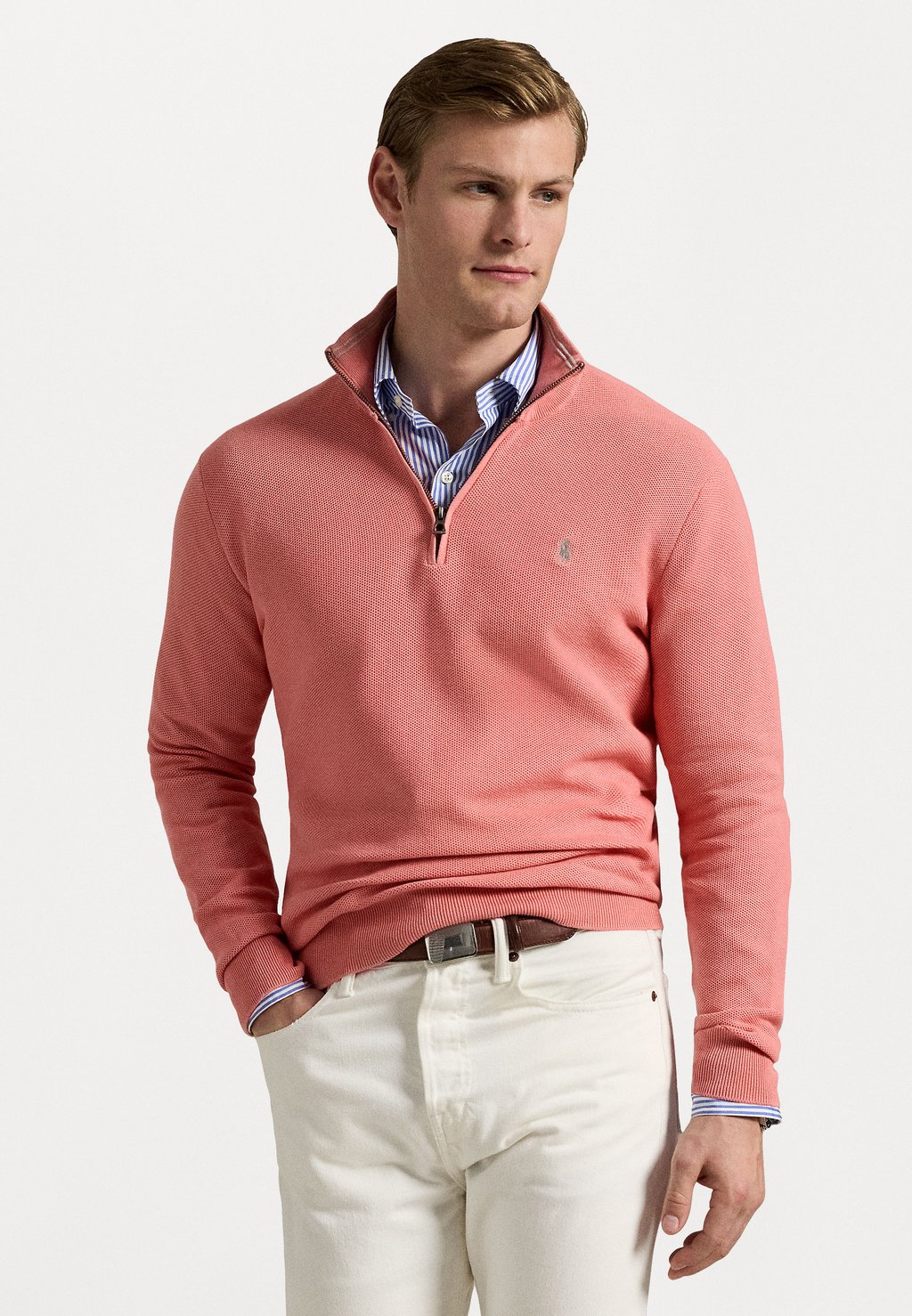 

Джемпер KNIT COTTON QUARTER-ZIP JUMPER Polo Ralph Lauren, розовый