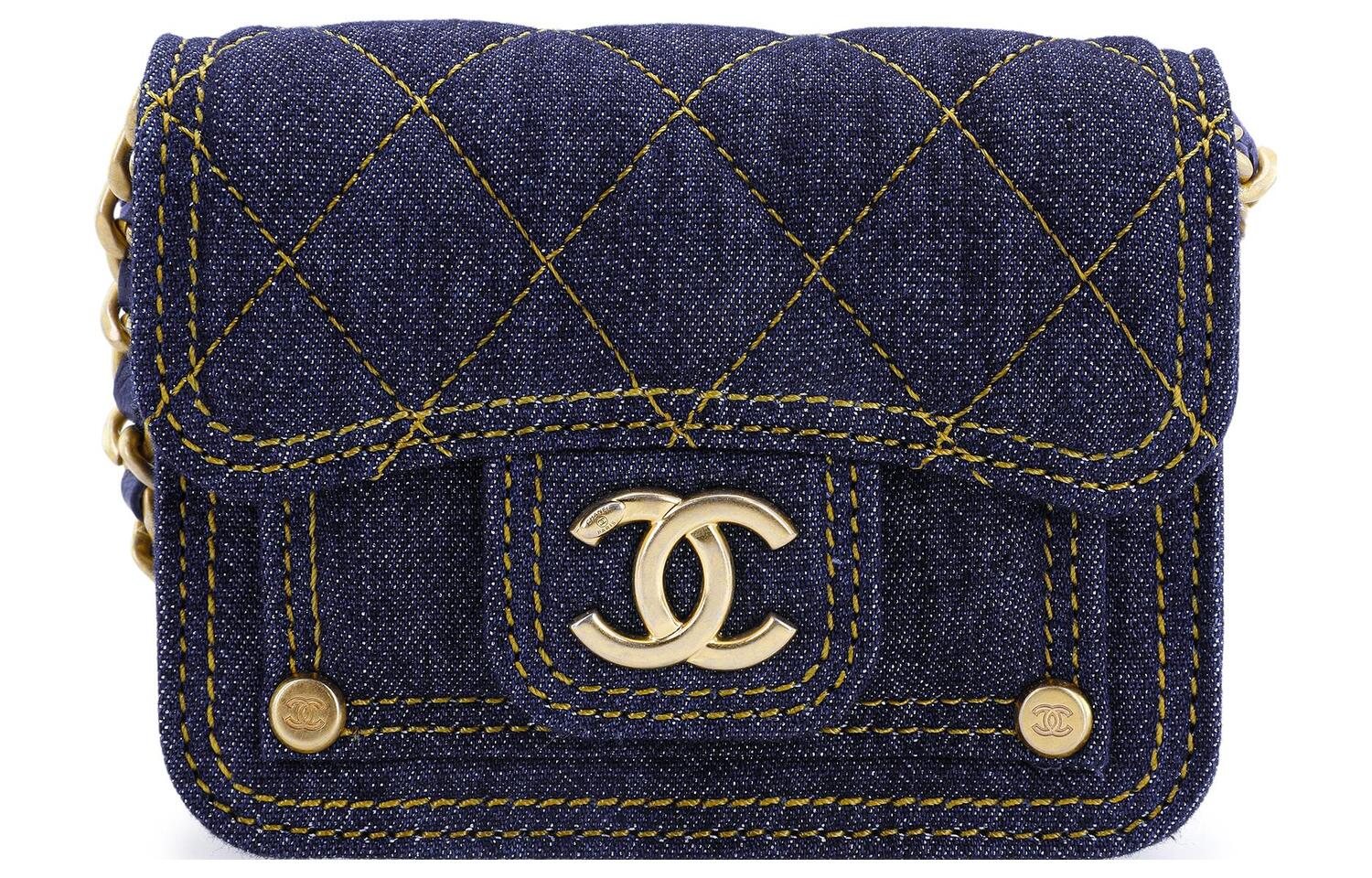 CHANEL Джимовая сумка через плечо, женская синяя Crossbody Bag — фото 2