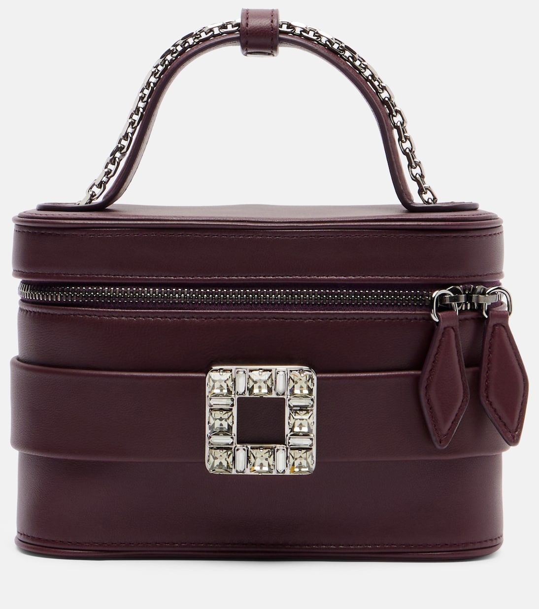 

Сумка-тоут из декорированной кожи Vanity Roger Vivier, Bordeaux Scuro
