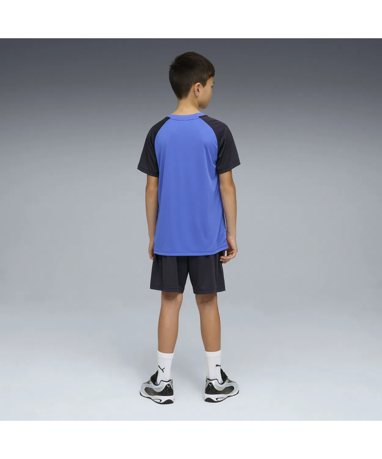 Детский спортивный костюм PUMA ESS No.1 футболка и шорты 120-160 см тёмно-синий — фото 2
