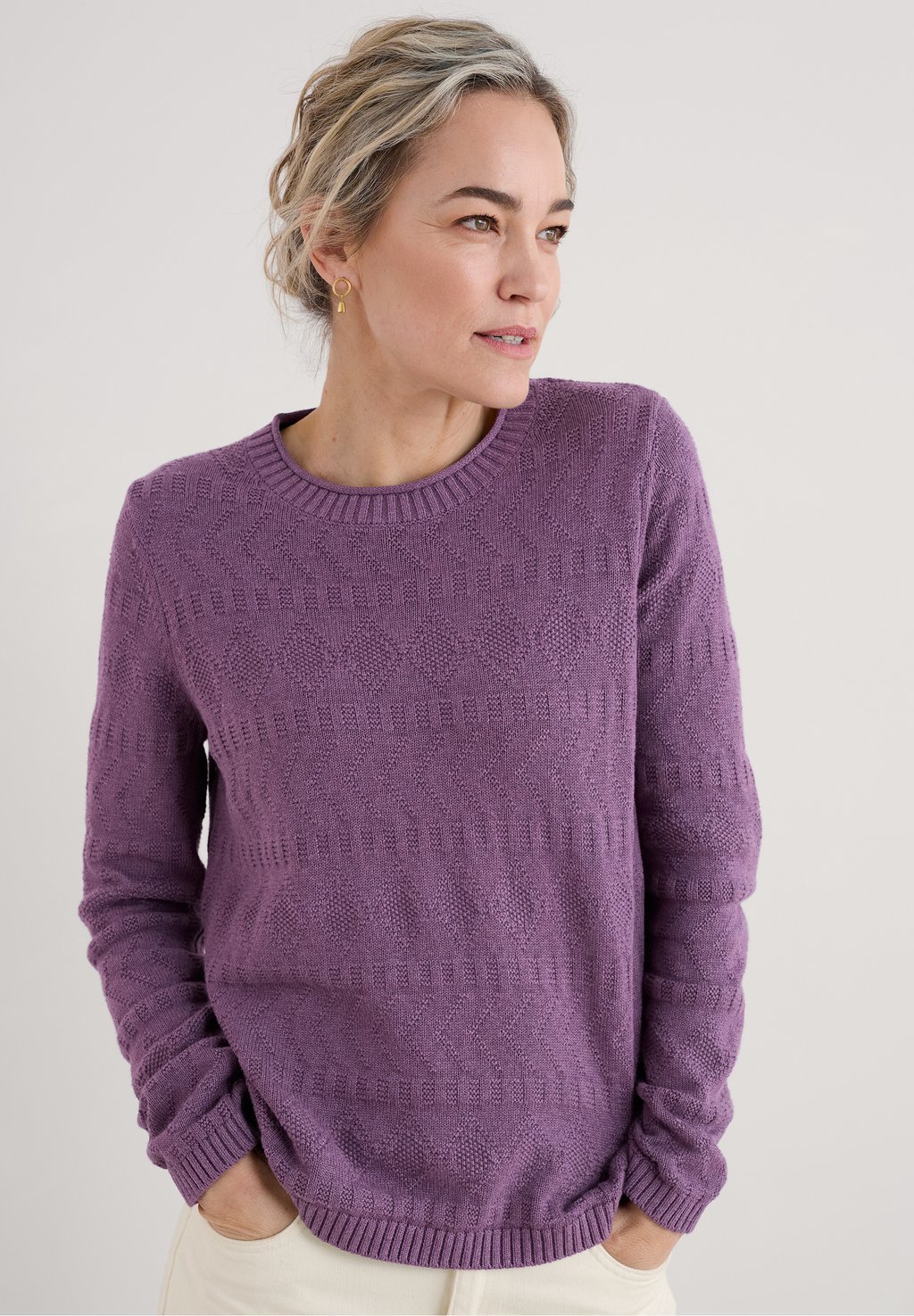 

Свитер KINTER Seasalt Cornwall, цвет Light Damson - Knit Melange Light Damson