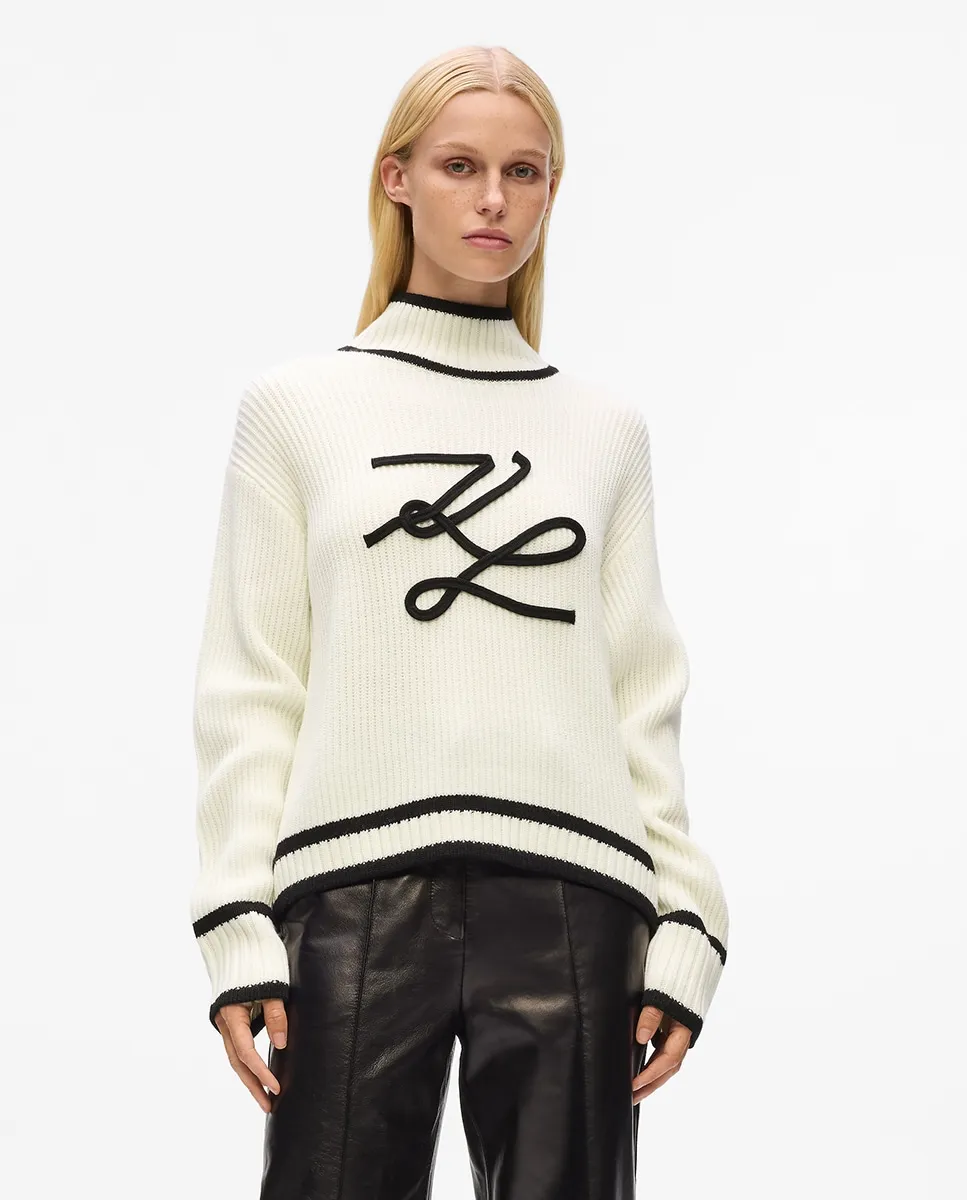 

Вязаный джемпер с рельефной вязкой автограф Карл Лагерфельд Karl Lagerfeld, светло-бежевый