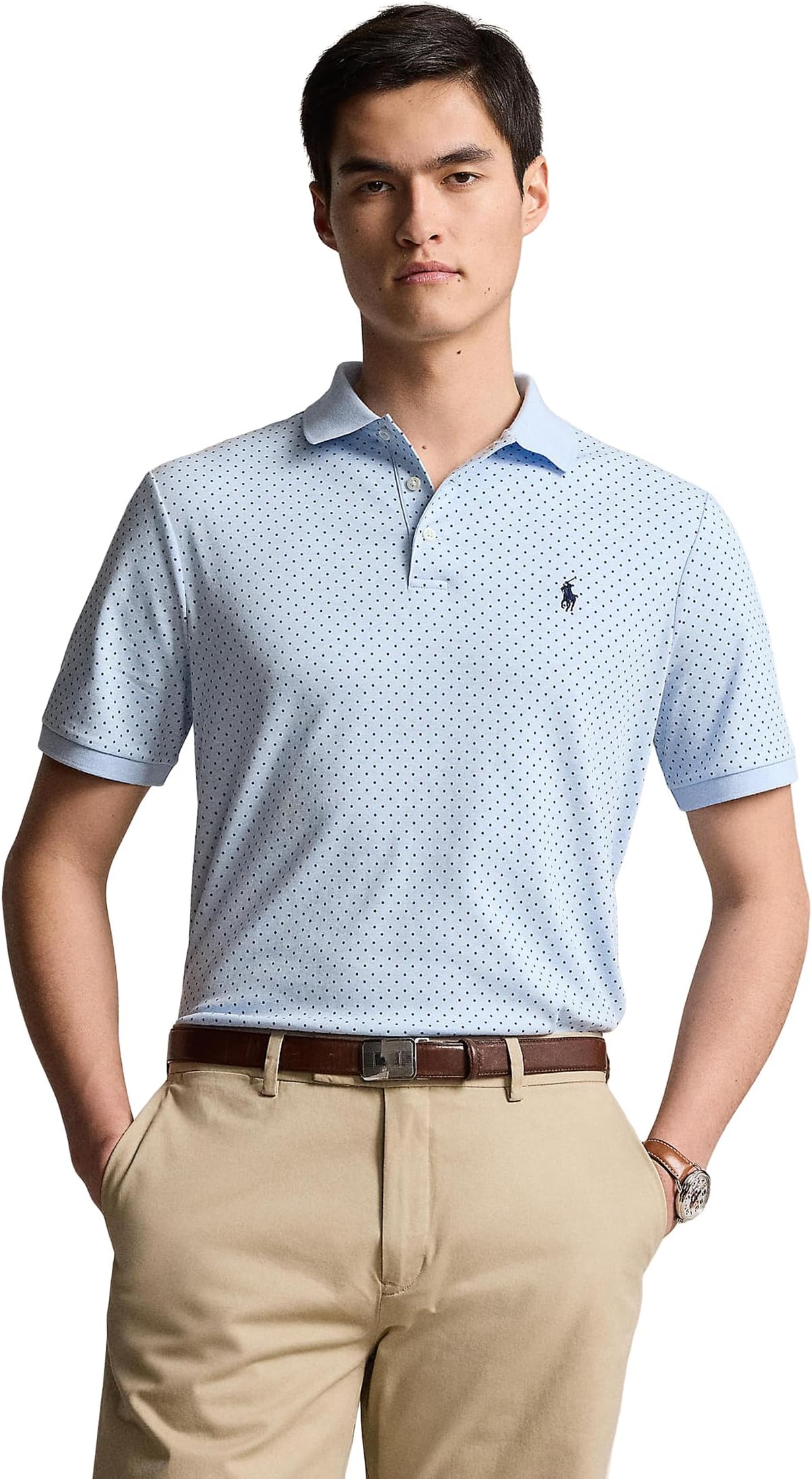 

Поло Polo Ralph Lauren Classic Fit Print Soft Cotton Polo Shirt, цвет Exce Dot/Office Blue Heather