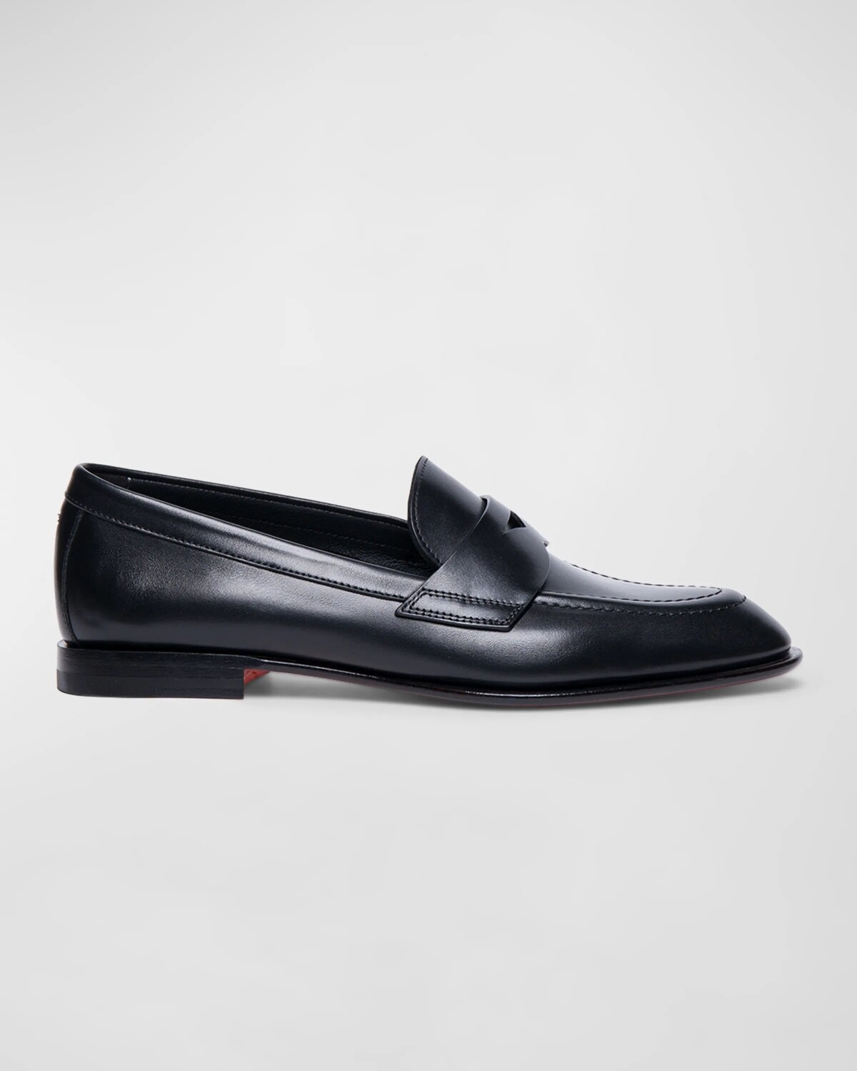 Кожаные пенни-лоферы Famed Santoni, цвет Black