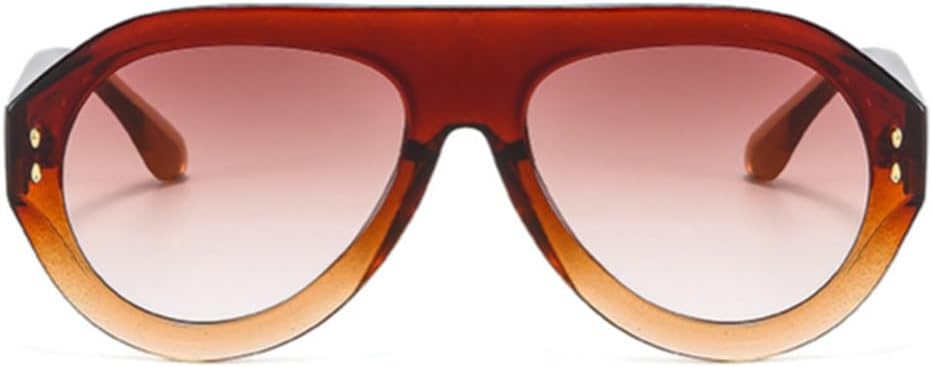 

Солнцезащитные очки «Пилот» — популярные модные женские винтажные очки с заклепками и градиентным переходом цвета, круглые солнцезащитные очки в стиле хипстер ENTHYI, Brown