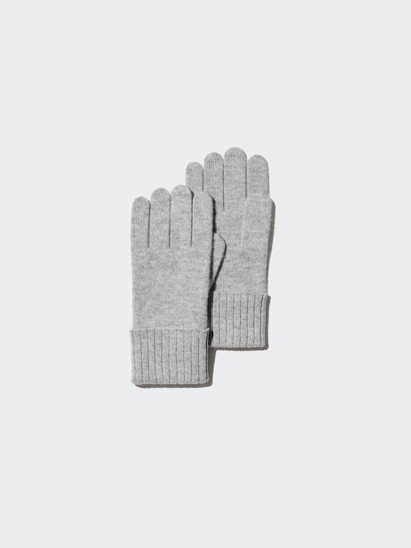

Кашемировые вязаные перчатки Uniqlo, серый