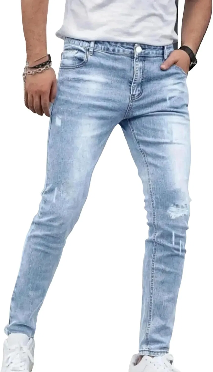 Джинсы, slim-fit, синий
