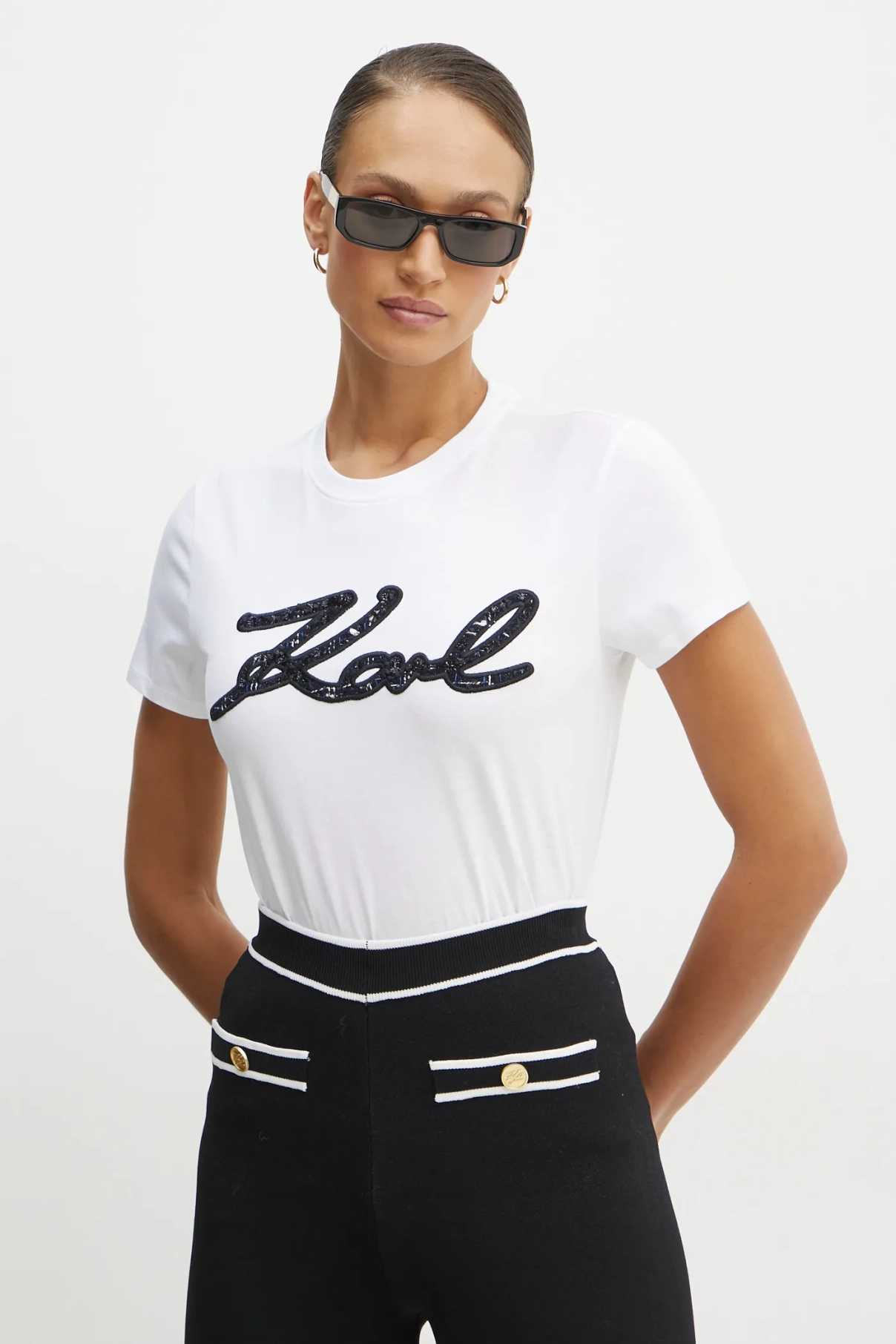 

Хлопковая футболка Karl Lagerfeld, белый