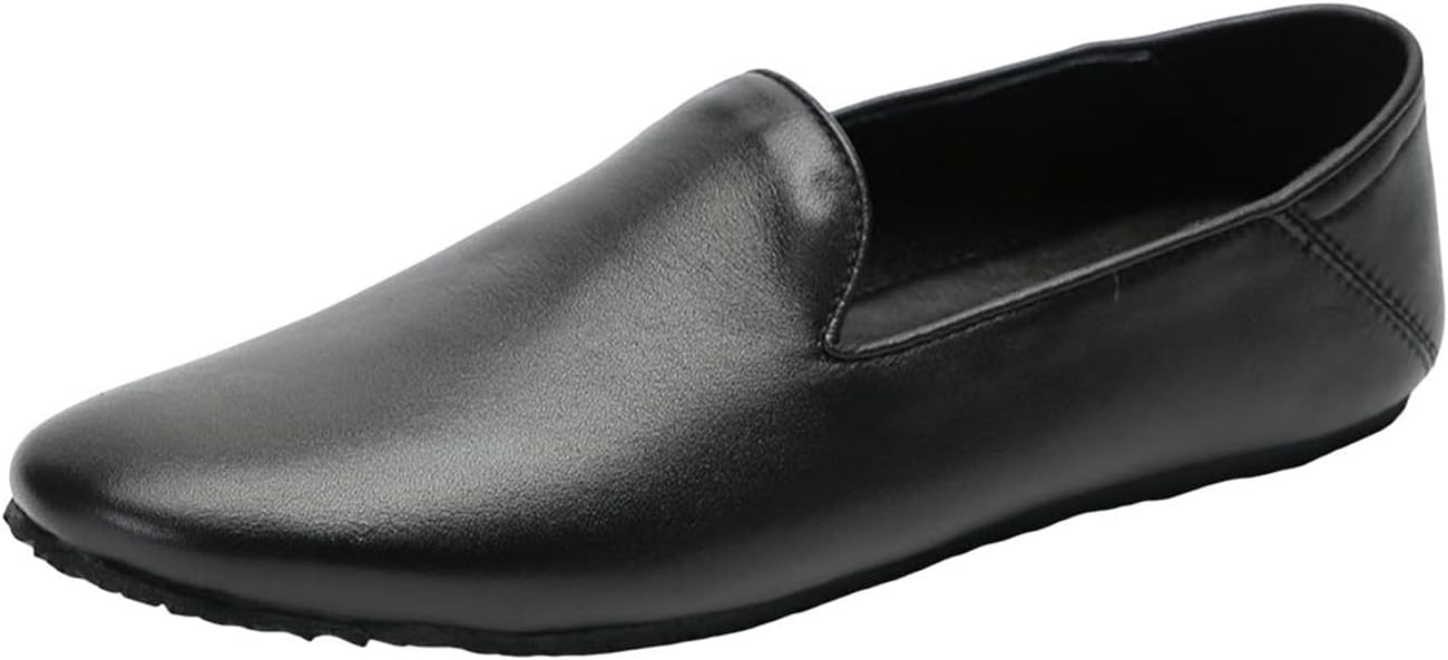 

Мужские кожаные слипоны Santimon с отделением для монет, складные повседневные обувь для путешествий с футляром для вождения, деловой поездки и путешествий, черный