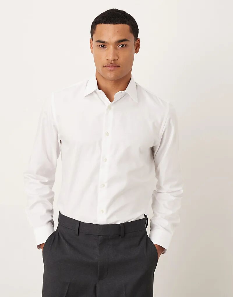 

Рубашка Selected Homme slim из поплина белого цвета