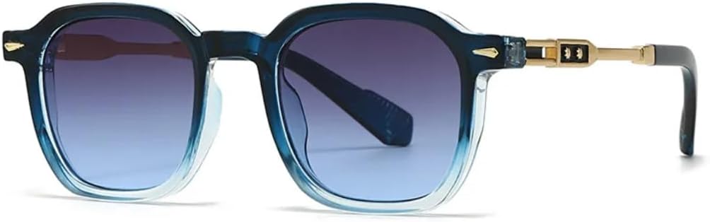 

Мужские модные солнцезащитные очки в стиле ретро с градиентным переходом, защита от УФ-излучения UV400, женские солнцезащитные очки с заклепками VFDHN, C5 Blue Grey Blue