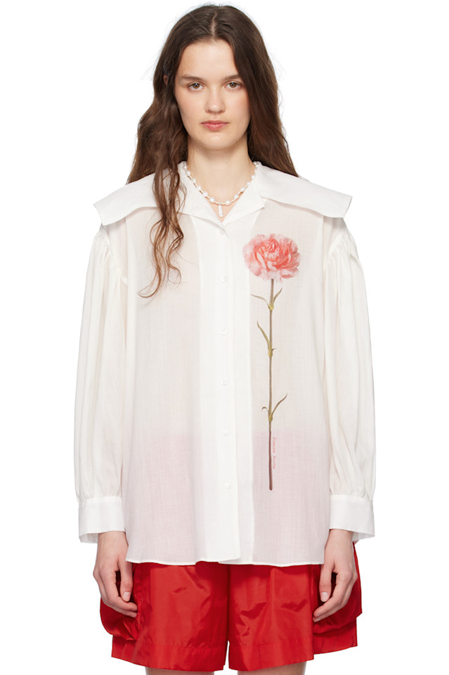 

Рубашка с матросским воротником Carnation Simone Rocha, белый