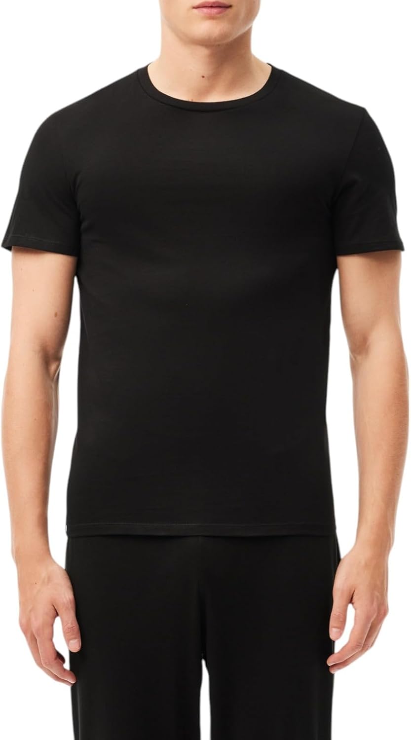 Lacoste мужская футболка 100% хлопок slim fit с круглым вырезом, набор из 3 штук, Black — фото 2