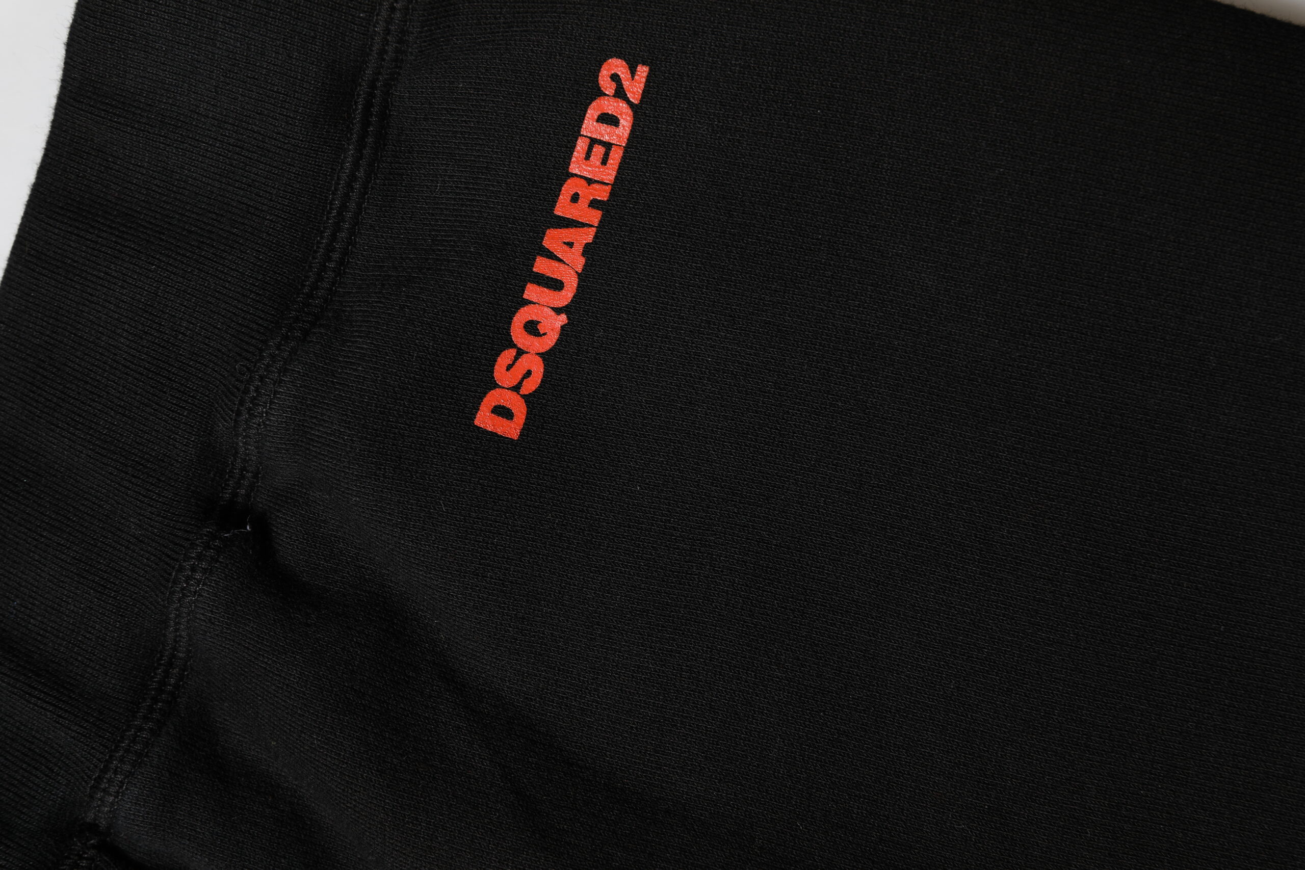 Черные красные хлопковые брюки-джоггеры прямого кроя Dsquared2, черный/красный — фото 4