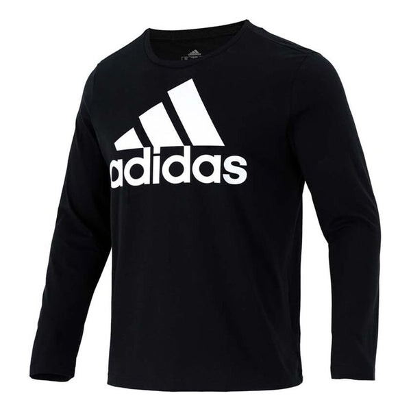 

Футболка men's large logo printing loose sports long sleeves black t-shirt Adidas, черный