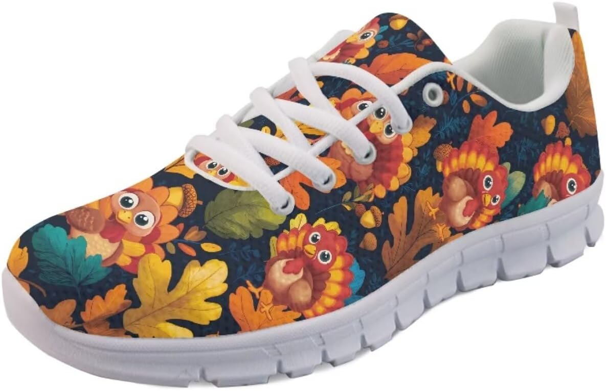 

Кроссовки Forchrinse с милым рисунком мопса, спортивные, для бега и занятий в спортзале, унисекс, легкие, на шнуровке, спортивные кроссовки, Thanksgiving Turkey Print