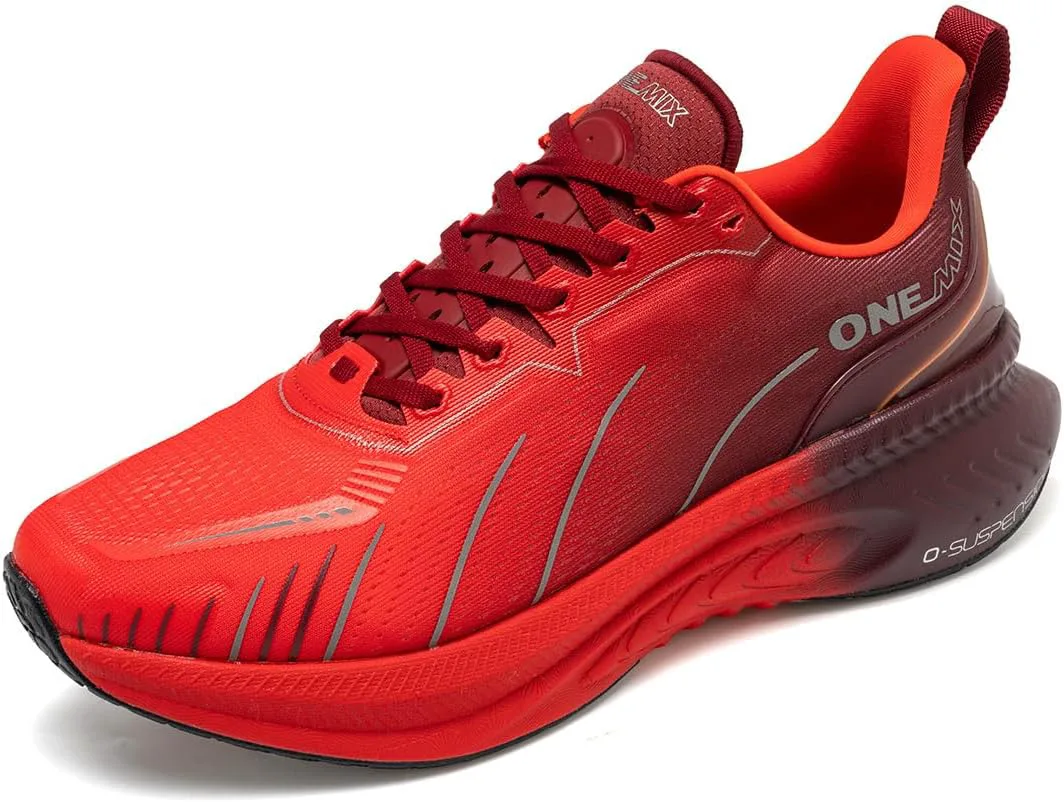 

Мужские прогулочные кроссовки ONEMIX с максимальной амортизацией и воздушной подушкой - для облегчения боли при подошвенном фасците, красный