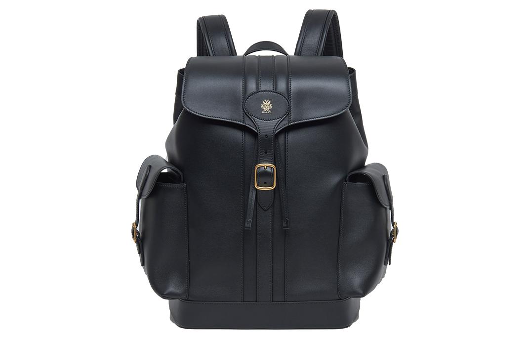 

BALLY Рюкзак из коровьей кожи большого размера, мужской, черно-золотой