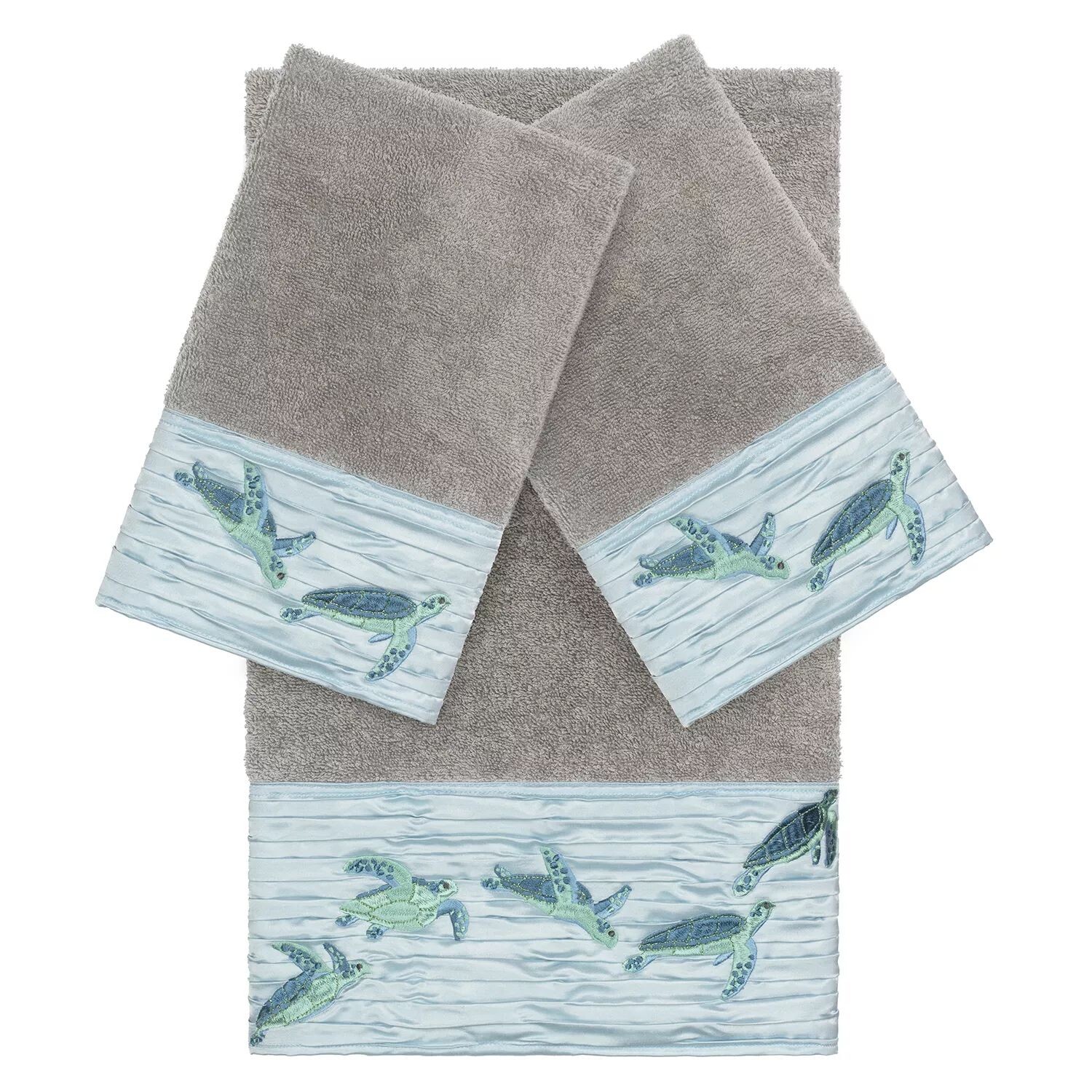 

Linum Home Textiles Турецкий хлопок Набор украшенных полотенец Mia из 3 предметов, темно-серый