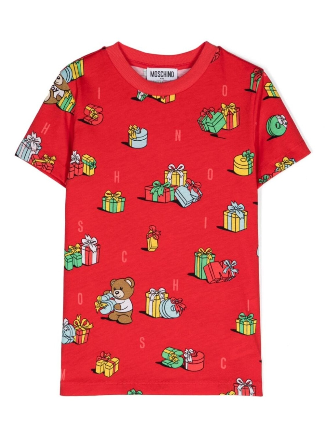 

Moschino Kids футболка с принтом Teddy Bear, красный