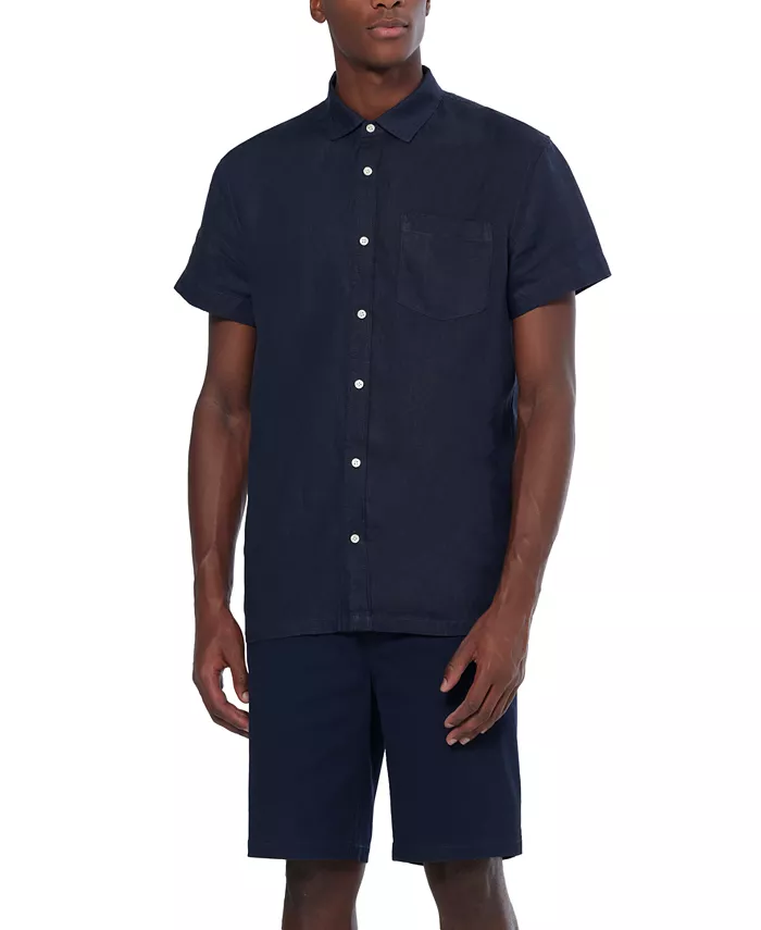 

Мужская классическая льняная рубашка на пуговицах SCOTCH & SODA, синий