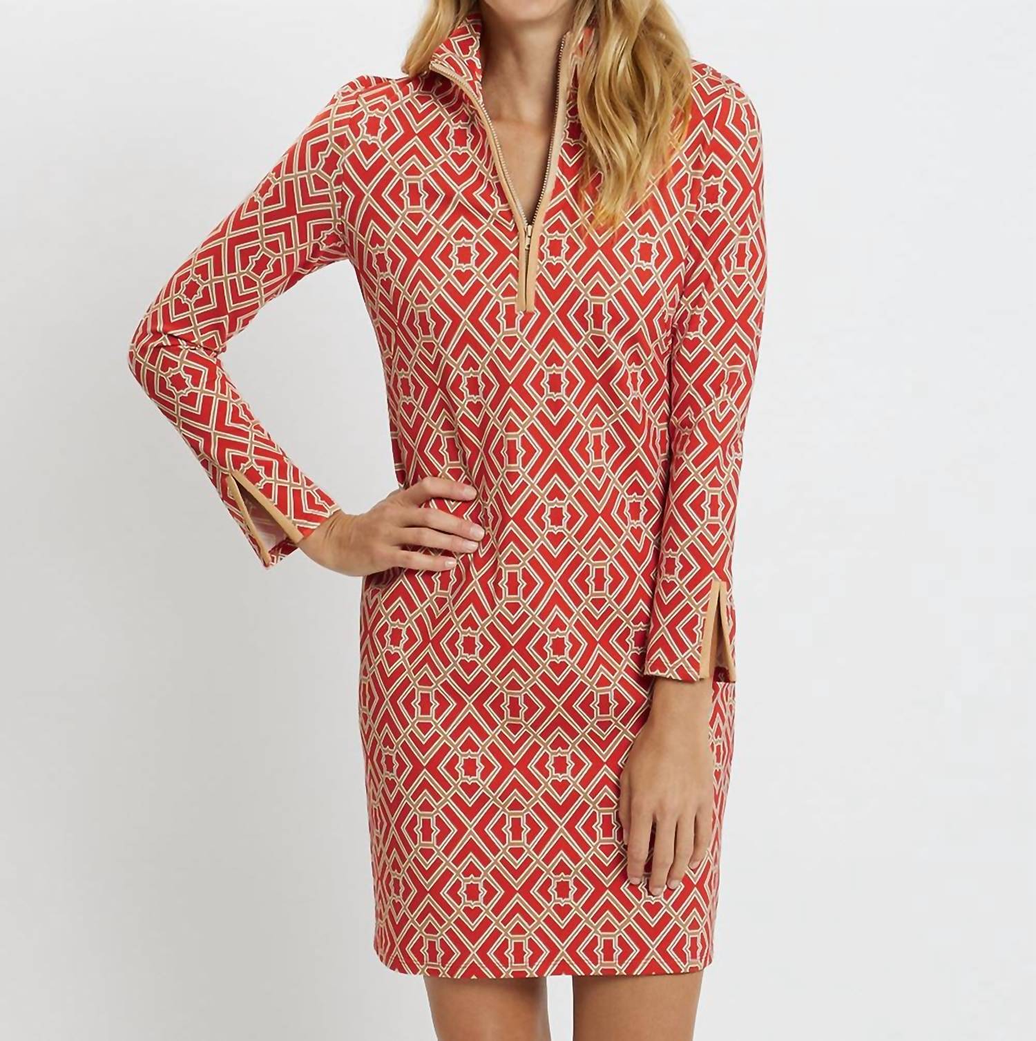 

Платье Anna Printed Ponte в стиле Garden Lattice Paprika JUDE CONNALLY