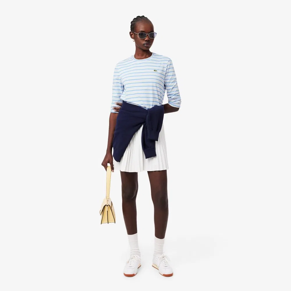 Футболка Lacoste с длинным рукавом, мультиполоска, синяя — фото 4