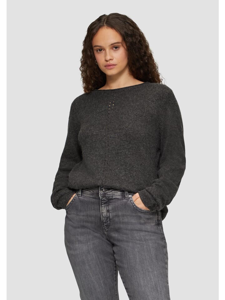 

Пуловер QS Strickpullover langarm, черный