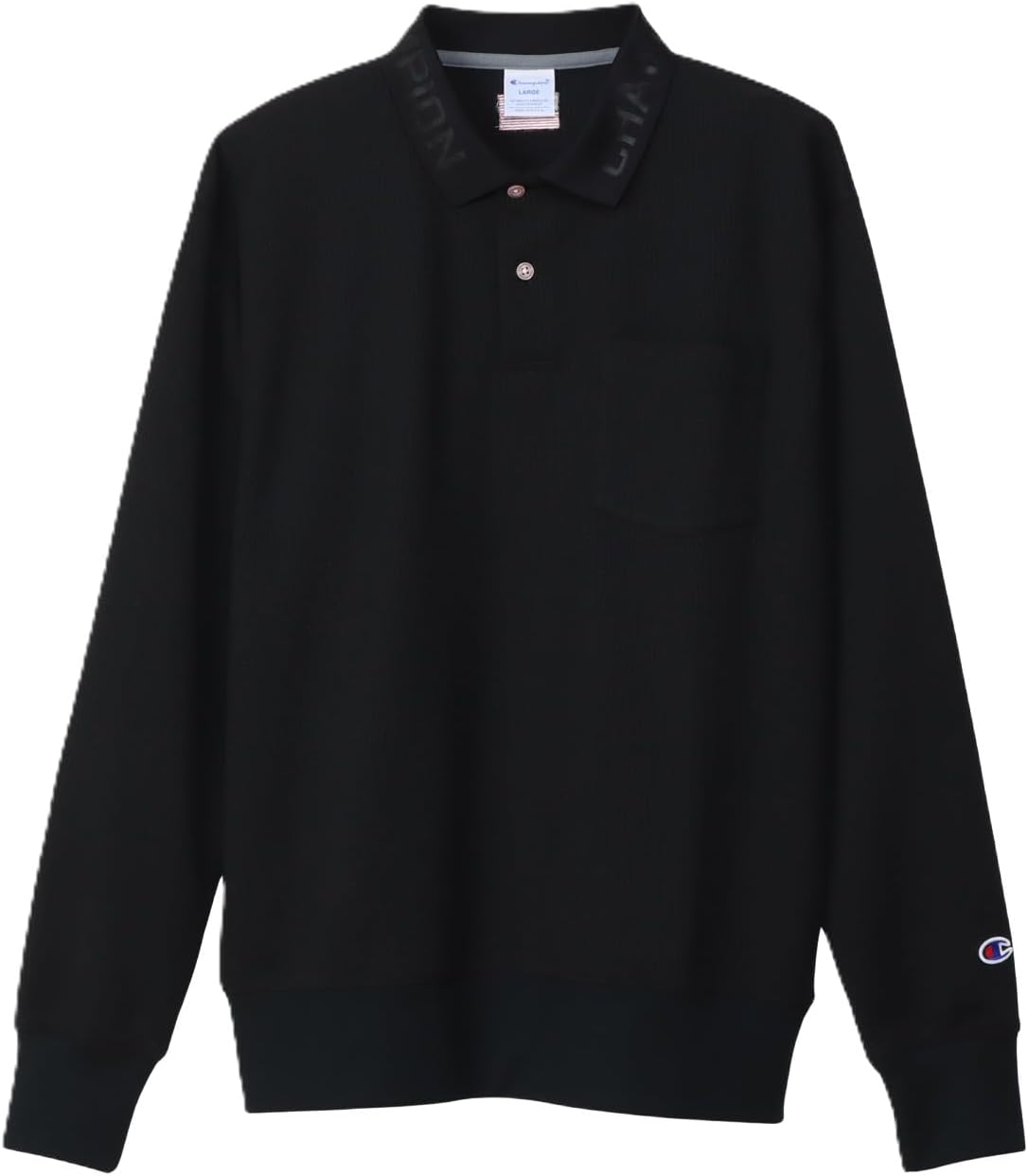 

Поло с длинными рукавами, защитой от УФ-излучения, быстросохнущим, теплосберегающим материалом и графическим логотипом Champion, черный