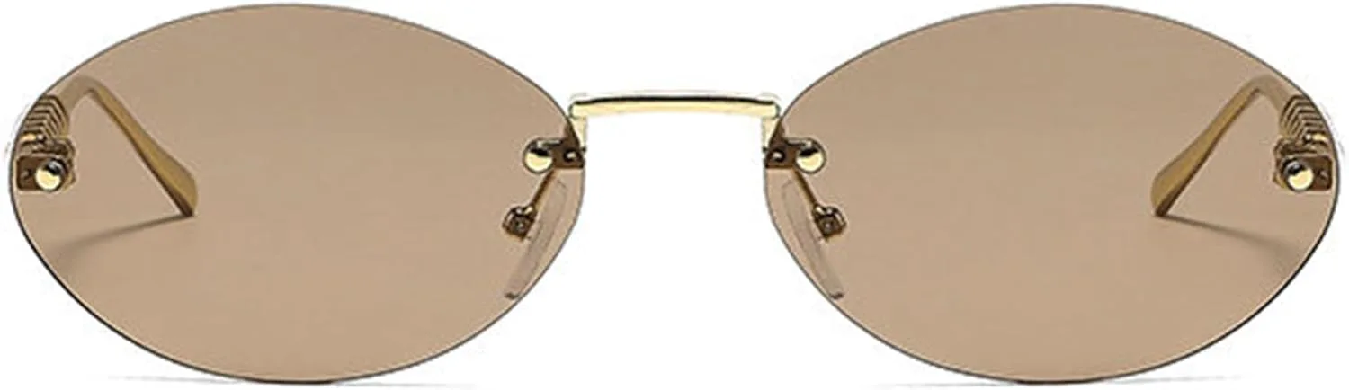 

Овальные солнцезащитные очки Helena для женщин, модные, в маленькой оправе, роскошные, со стразами, стильные, без оправы, защита от УФ-излучения UV400, C4