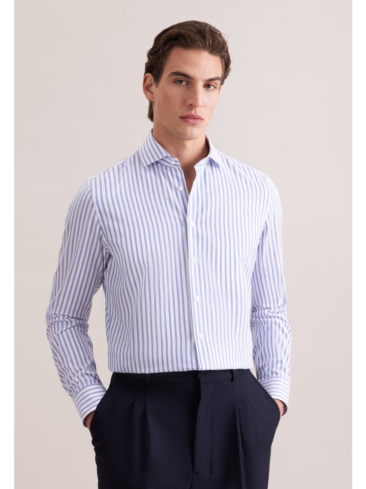 

Seidensticker Деловая рубашка фасона, средне-синего цвета