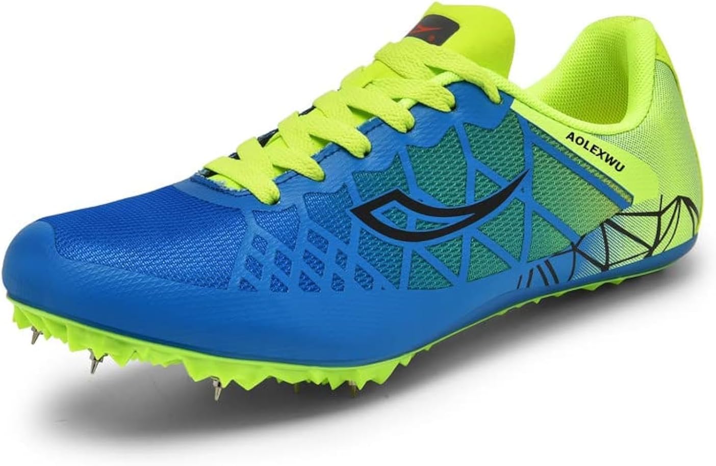 

Кроссовки для легкой атлетики: мужские и женские, сетчатые, с шипами, для бега, соревнований, прыжков, спринта, с шипами, для мальчиков и девочек Aolexwu, синий/зеленый