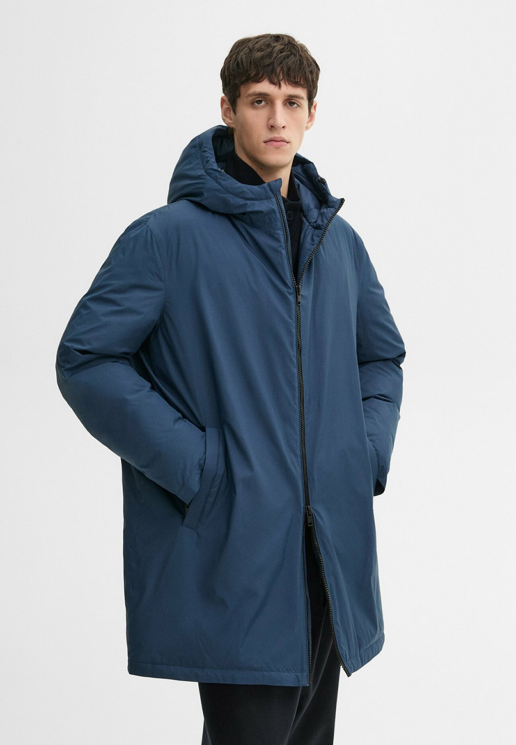 

Парка LONG Massimo Dutti, темно-синий