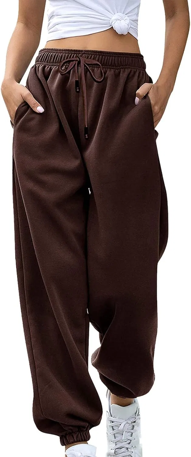 Спортивные брюки с высокой талией, Generic, A02_brown