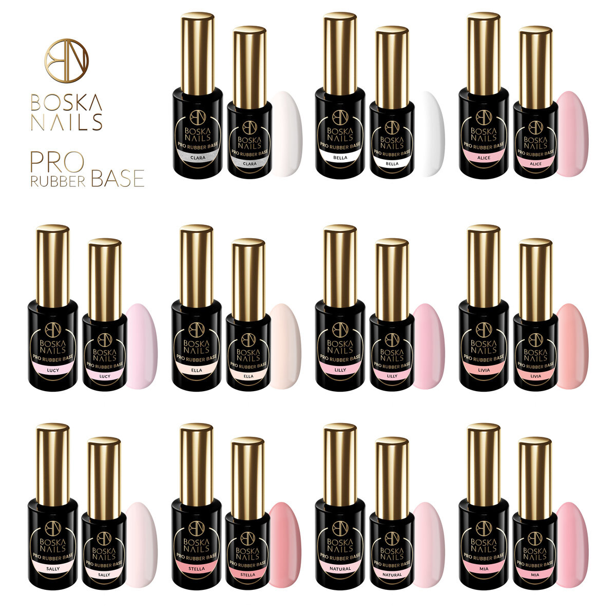Boska Nails Shine Pro Rubber Base Цветная база Mia, 10 мл — фото 4