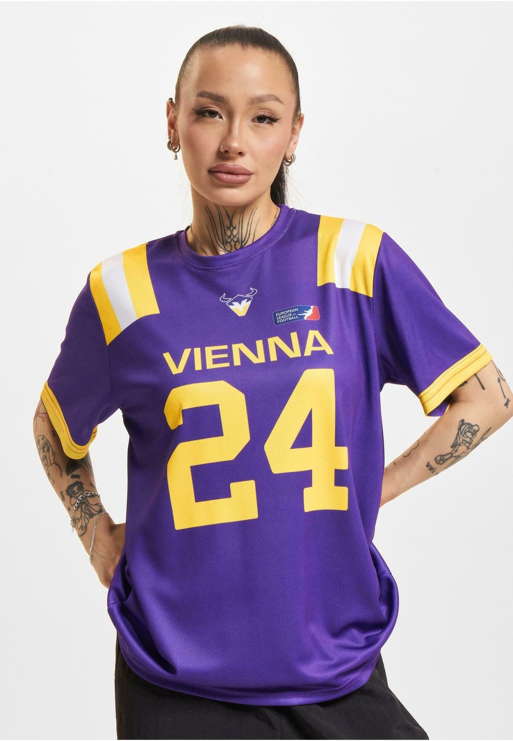 

Футболка с принтом SHOP X EUROPEAN LEAGUE OF FOOTBALL VIENNA VIKINGS DEF, фиолетовый