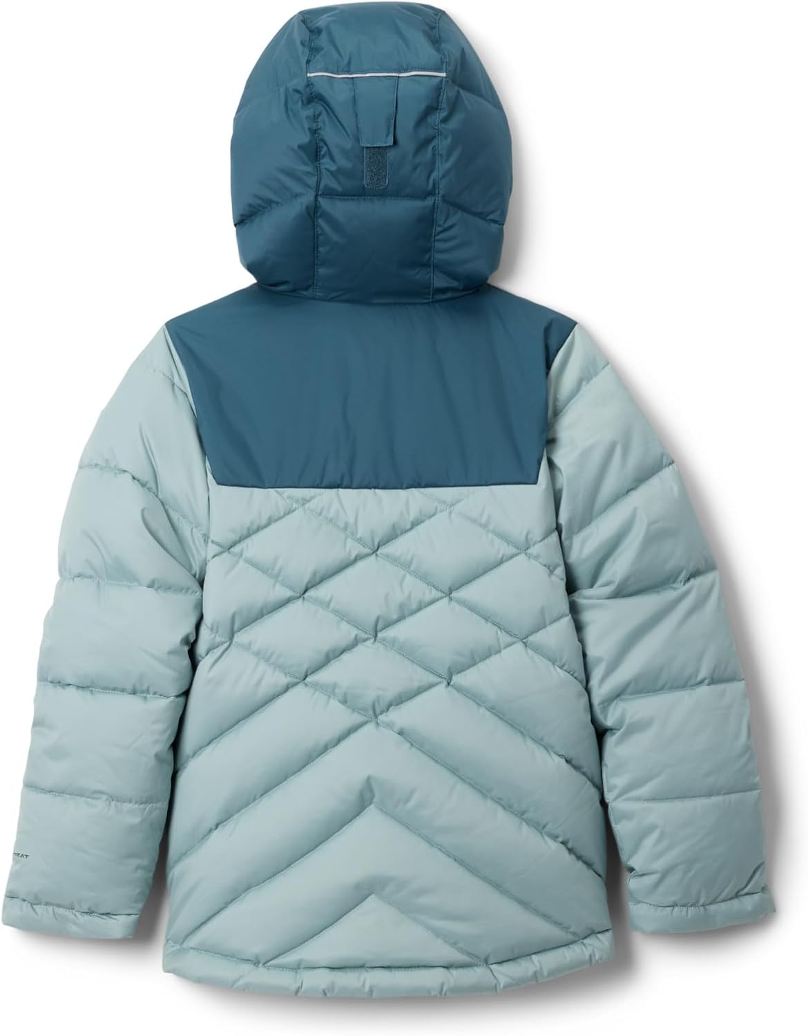 Зимняя стеганая куртка для девочек Columbia Powder III, Crushed Blue/Everblue — фото 2