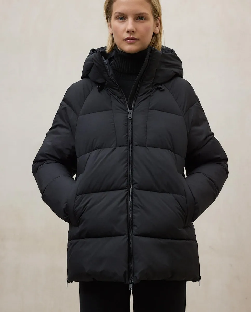 

Женское пальто с капюшоном и двусторонней застежкой-молнией Ecoalf, черный
