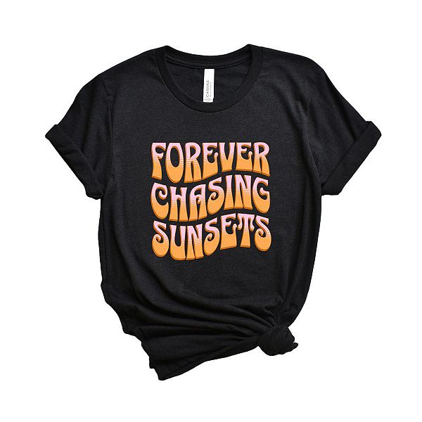 

Футболка с принтом Forever chasing sunsets Simply Sage Market, Black, Черный, Футболка с принтом Forever chasing sunsets Simply Sage Market, Black