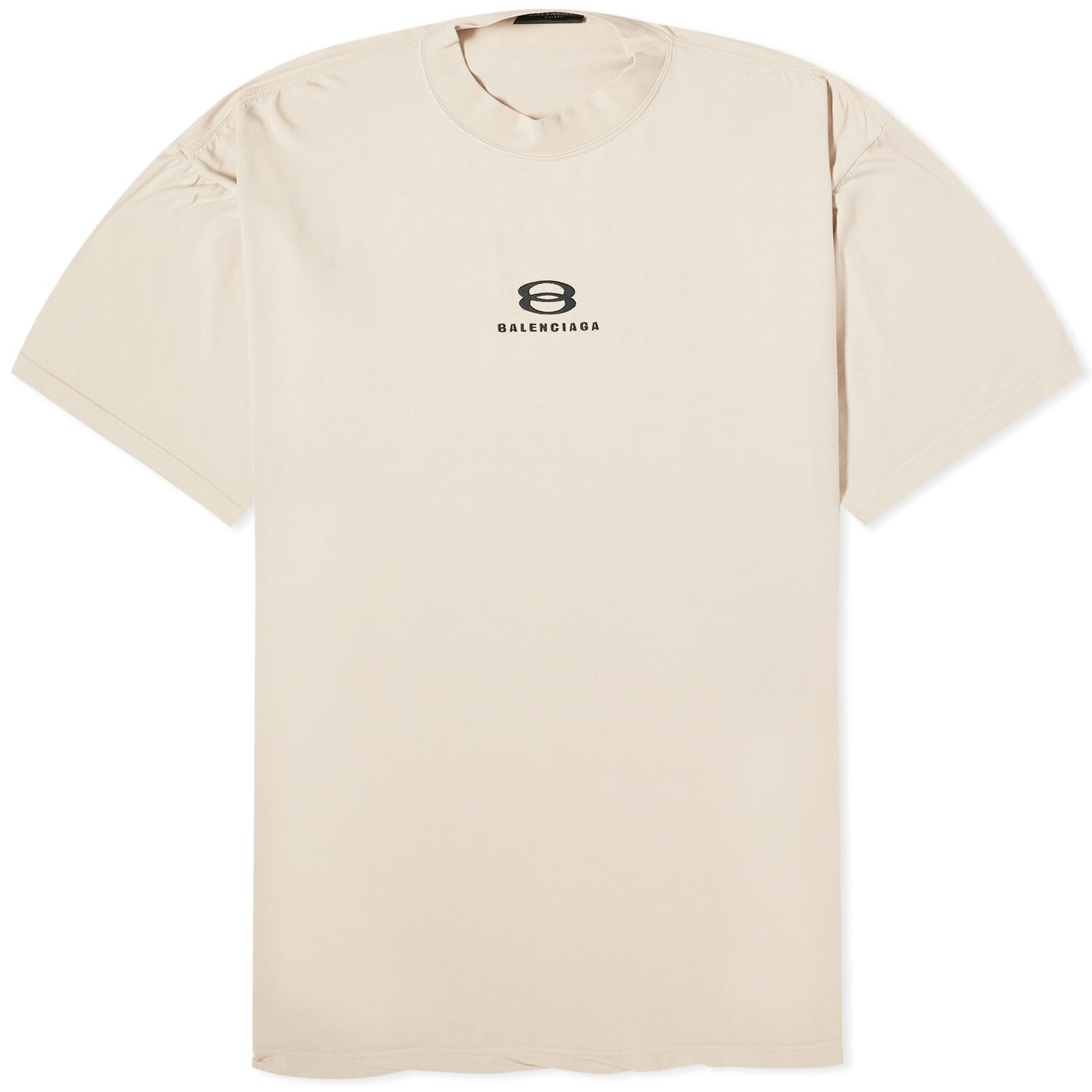 

Футболка Balenciaga Small Logo, цвет Light Beige & Black