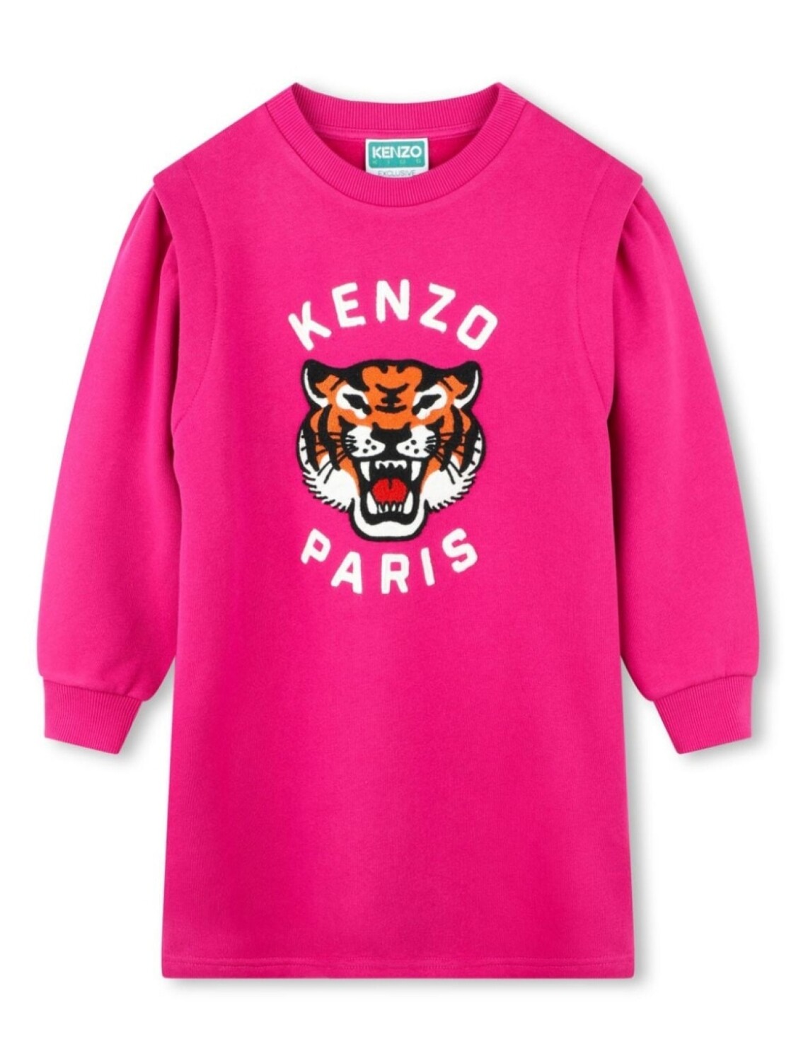 

Kenzo Kids платье-толстовка с аппликацией Tiger, розовый